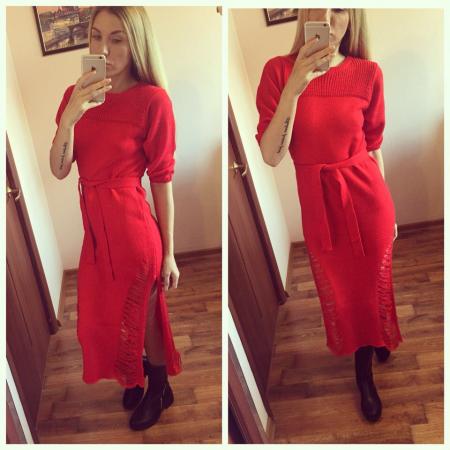 Шикарное вязанное платье Street Fashion